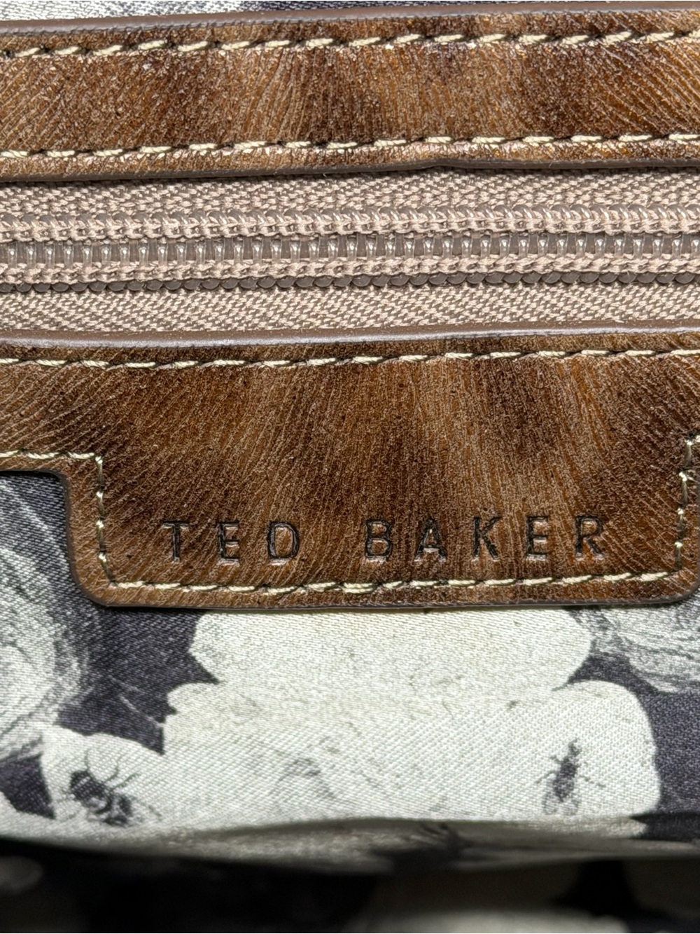Ted Baker Brown Leather & Braided-Handle Hobo Bag NWT - Picture 8 of 9